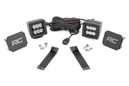 2-Inch Black Series Ditch Light Kit for 2014-2021 Jeep Cherokee, Rough Country 70078