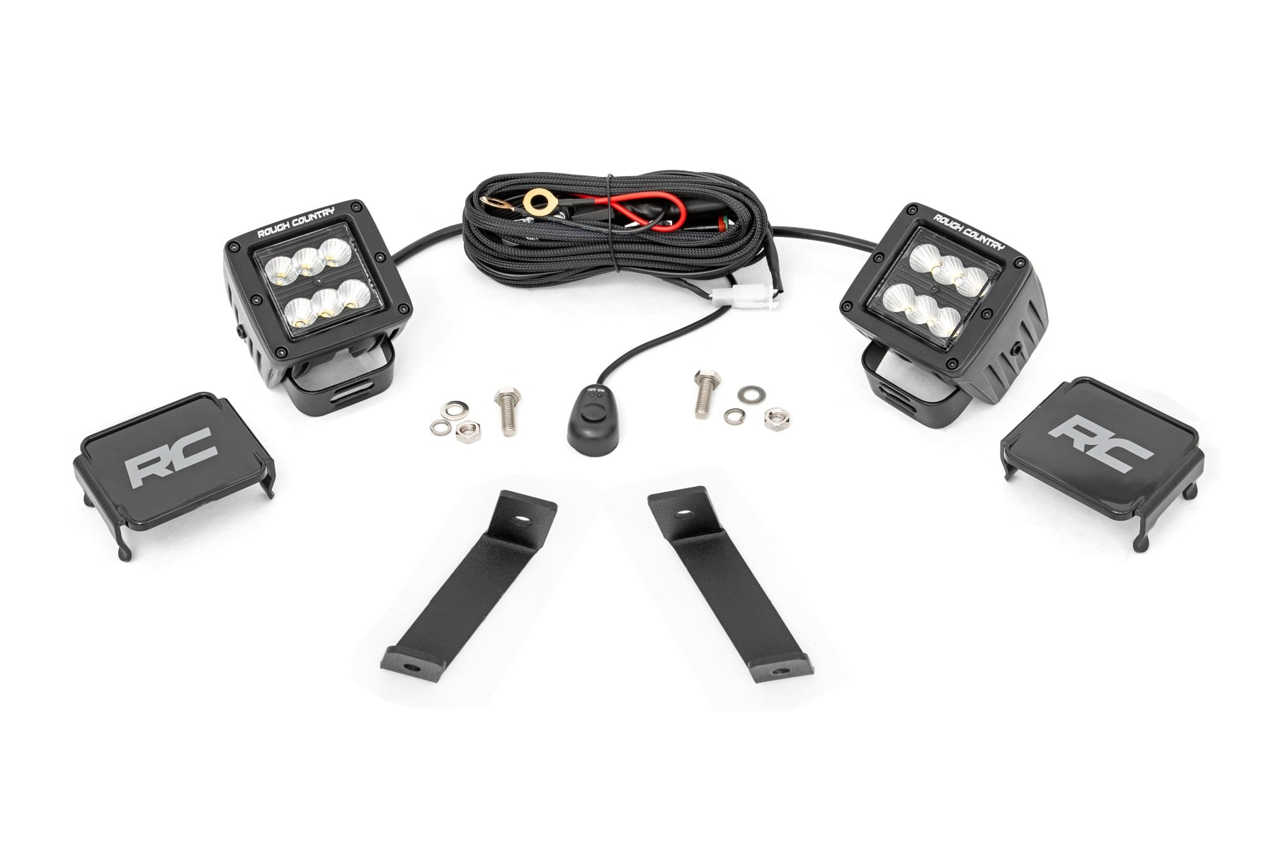 Rough Country Black Series 2-Inch Ditch Light Kit for Jeep Cherokee