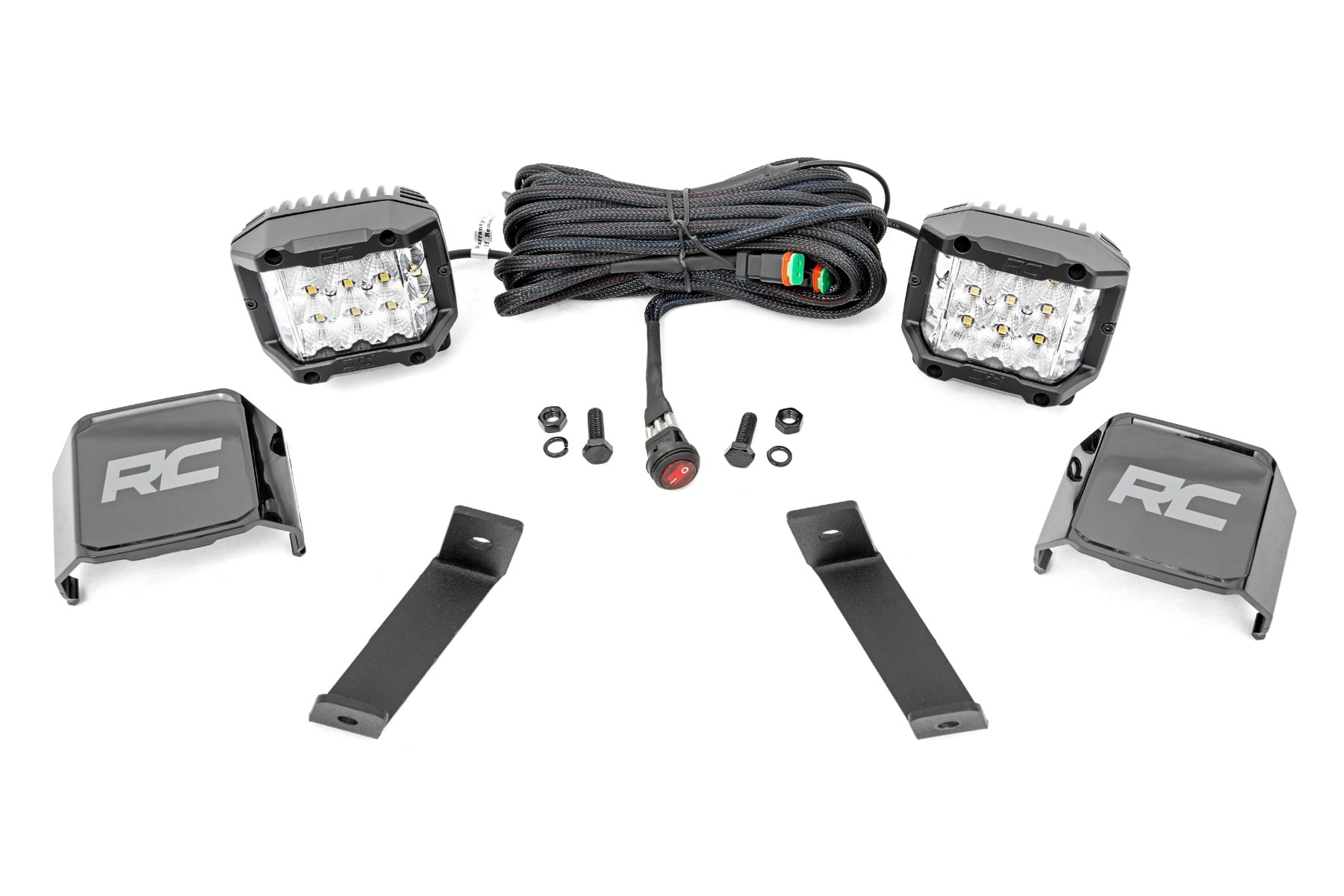 Rough Country 3-Inch Chrome Series LED Ditch Light Kit for 2014-2021 Jeep Cherokee