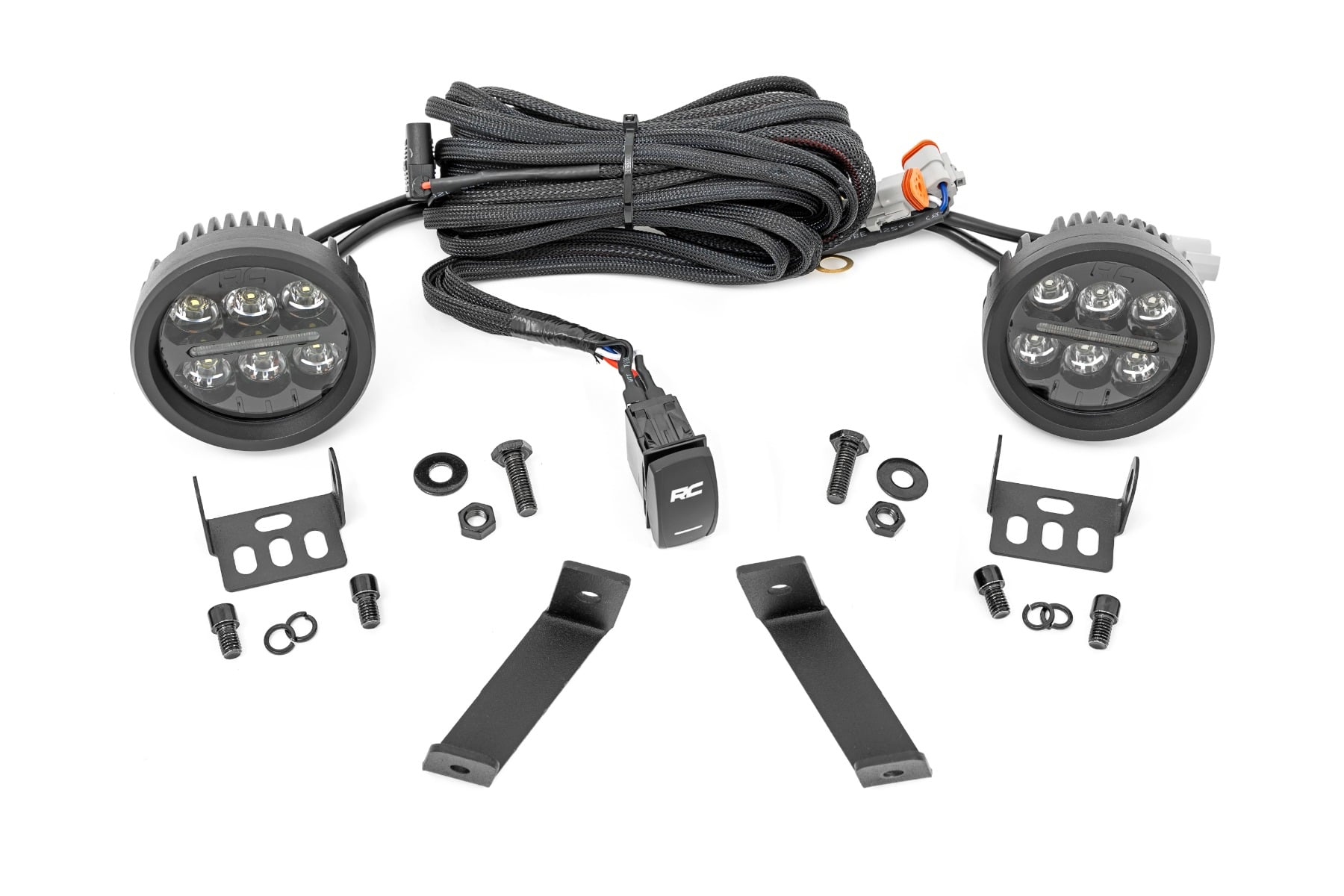 Rough Country 3.5-Inch Round LED Ditch Light Kit for 2014–2021 Jeep Cherokee