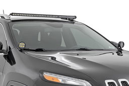 40-Inch Black Series Curved LED Light Bar Roof Kit for Jeep Cherokee, view 3, Rough Country 70086