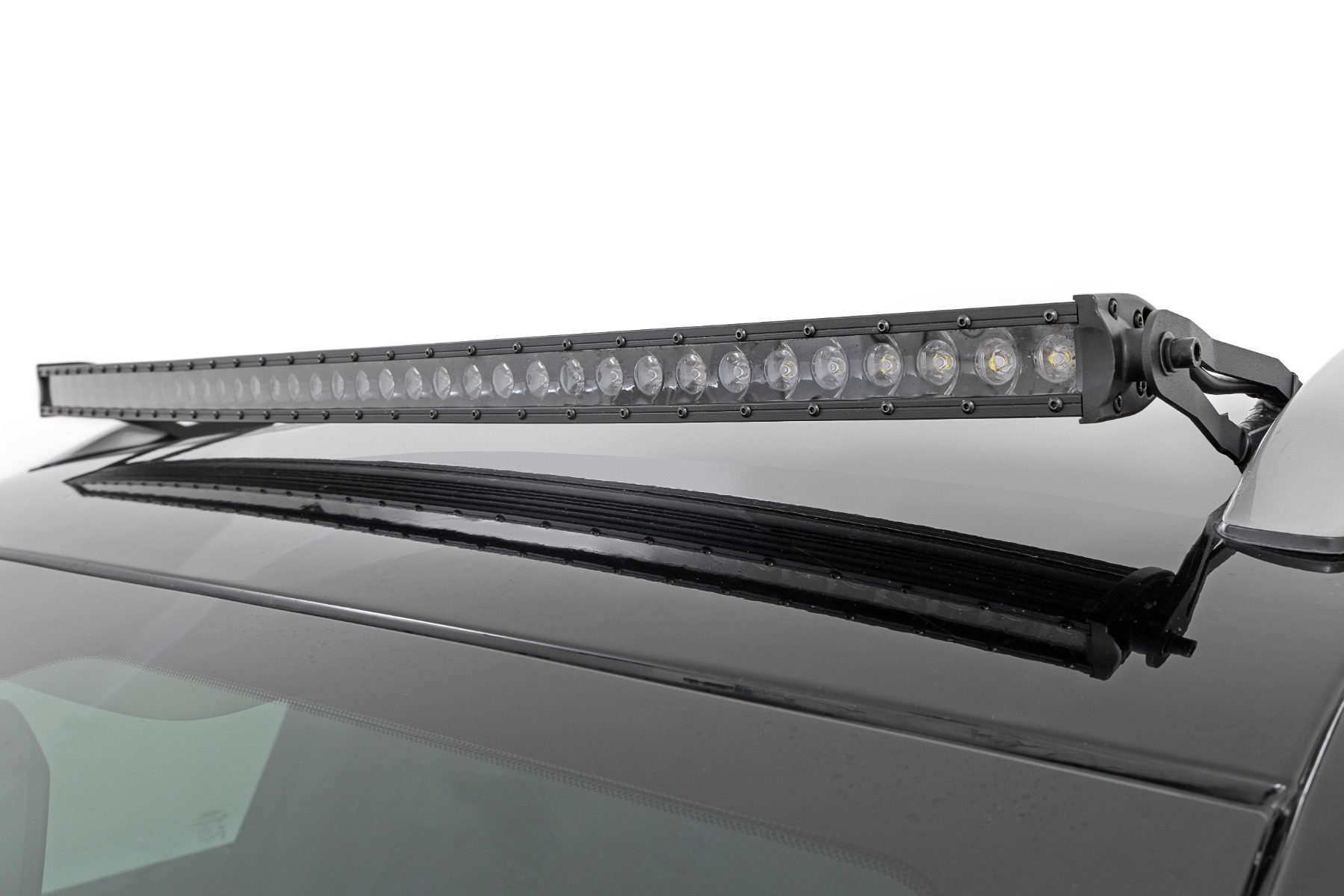 Rough Country 40-Inch Black Series Curved LED Light Bar Roof Kit for Jeep Cherokee