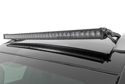 40-Inch Black Series Curved LED Light Bar Roof Kit for Jeep Cherokee shown installed, Rough Country 70086