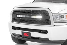 Mesh Grille with 30-Inch LED Light Bar for Ram 2500/3500 (2013–2018) shown installed, Rough Country 70152