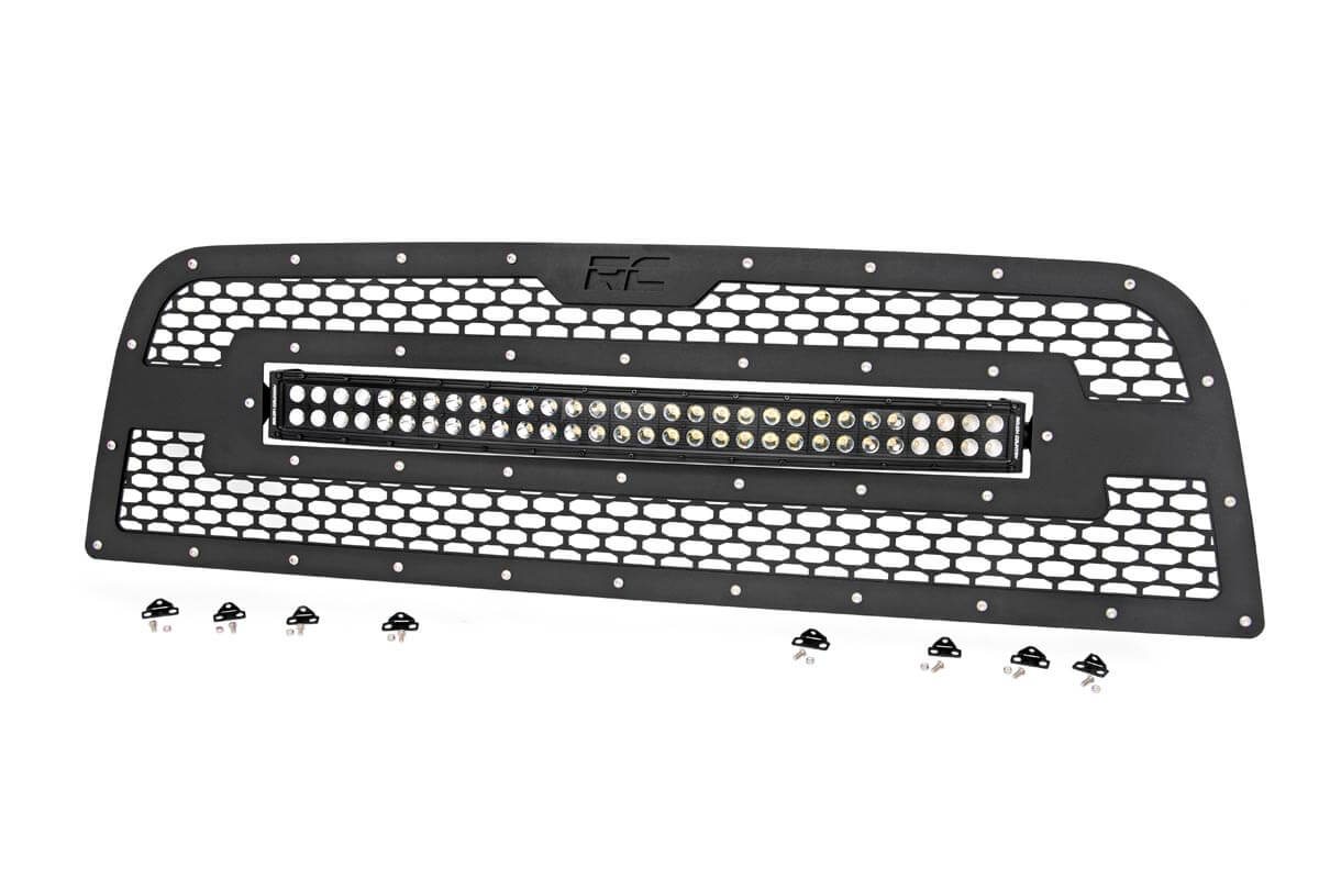 Mesh Grille with 30-Inch LED Light Bar for Ram 2500/3500 (2013–2018), Rough Country 70152