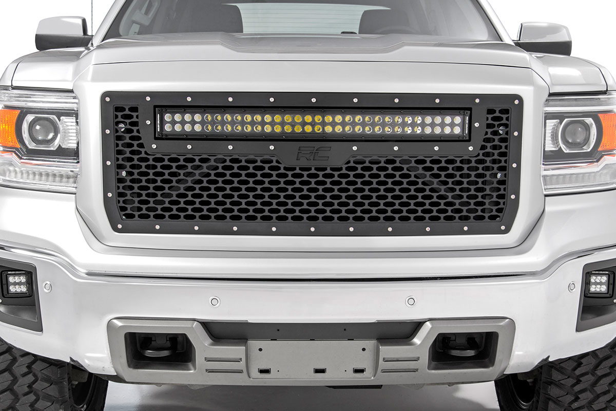 Mesh Grille with 30-Inch LED Bar for GMC Sierra 1500 (2014–2015), Rough Country 70190