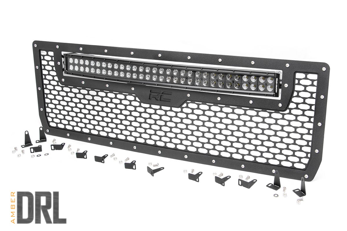 Rough Country Amber DRL LED Mesh Grille for GMC Sierra 1500