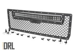 Amber DRL LED Mesh Grille for GMC Sierra 1500 (2014–2015), Rough Country 70190BDA