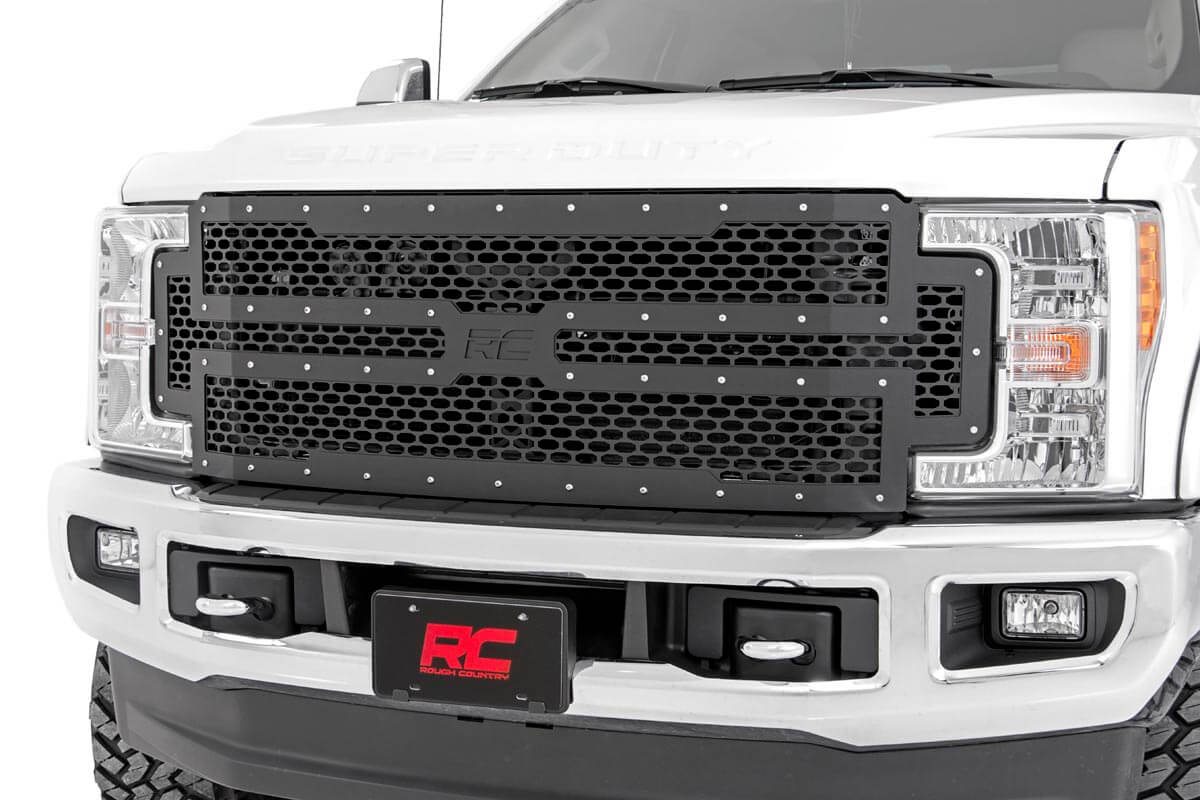 Bolt-On Mesh Grille for Ford Super Duty (2017–2019), Rough Country 70213