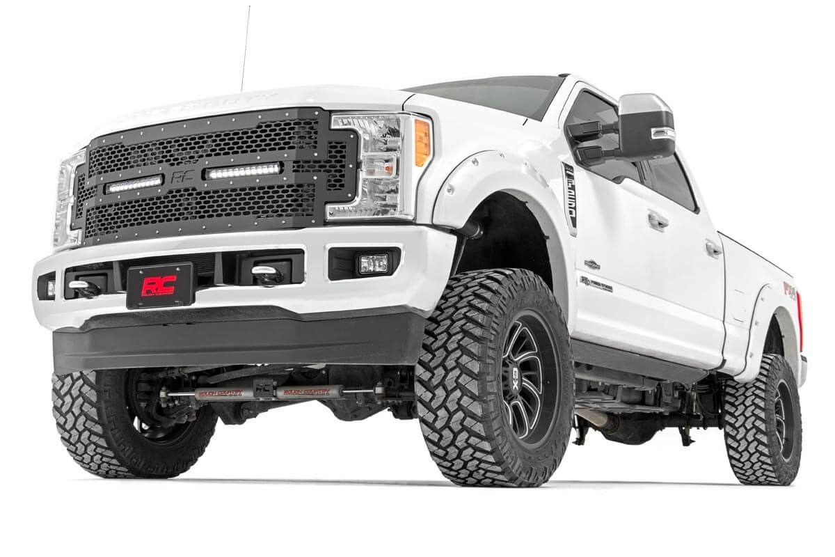 Mesh Grille with Dual 12-Inch LED Bars for Ford Super Duty, Rough Country 70216