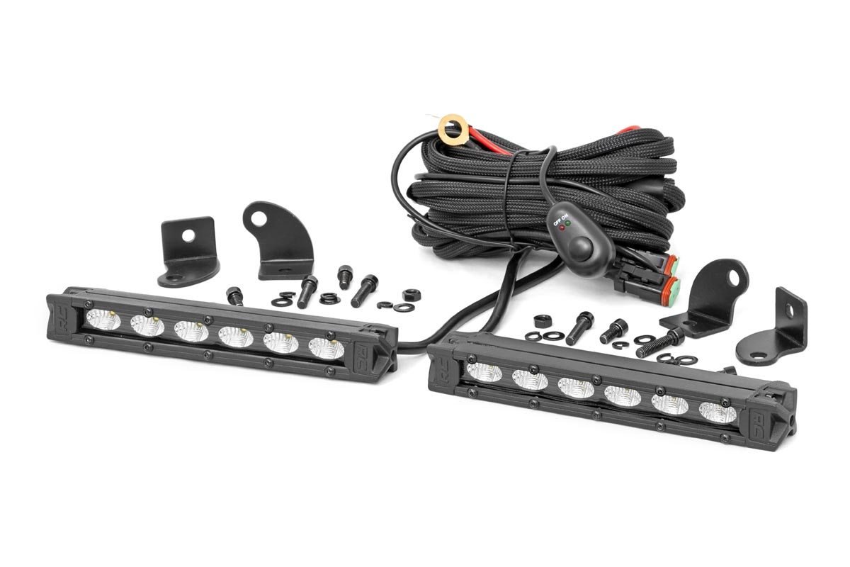 Rough Country 6-Inch Black Series LED Light Bar with Flood Pattern