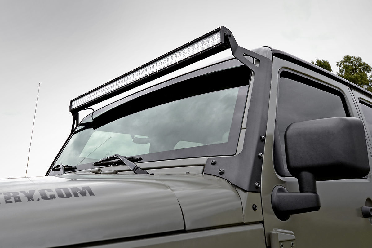 Rough Country 50-Inch LED Light Bar Mounts for 2007–2017 Jeep Wrangler
