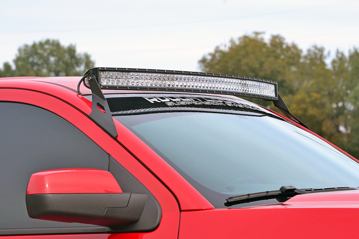 Rough Country 54-Inch Curved Light Bar Windshield Mount for Silverado/Sierra HD