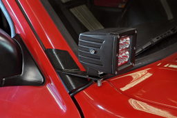 Lower Windshield LED Light Mount for Jeep Cherokee (1984–2001) shown installed, Rough Country 70525