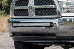 Hidden Bumper LED Light Bar Mounts for Ram 2500/3500 4WD (2011-2018) shown installed, Rough Country 70569