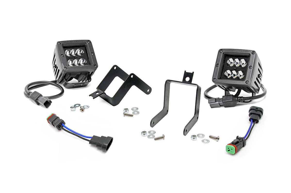 Rough Country 2-Inch Black Series LED Fog Light Kit for Ford Super Duty