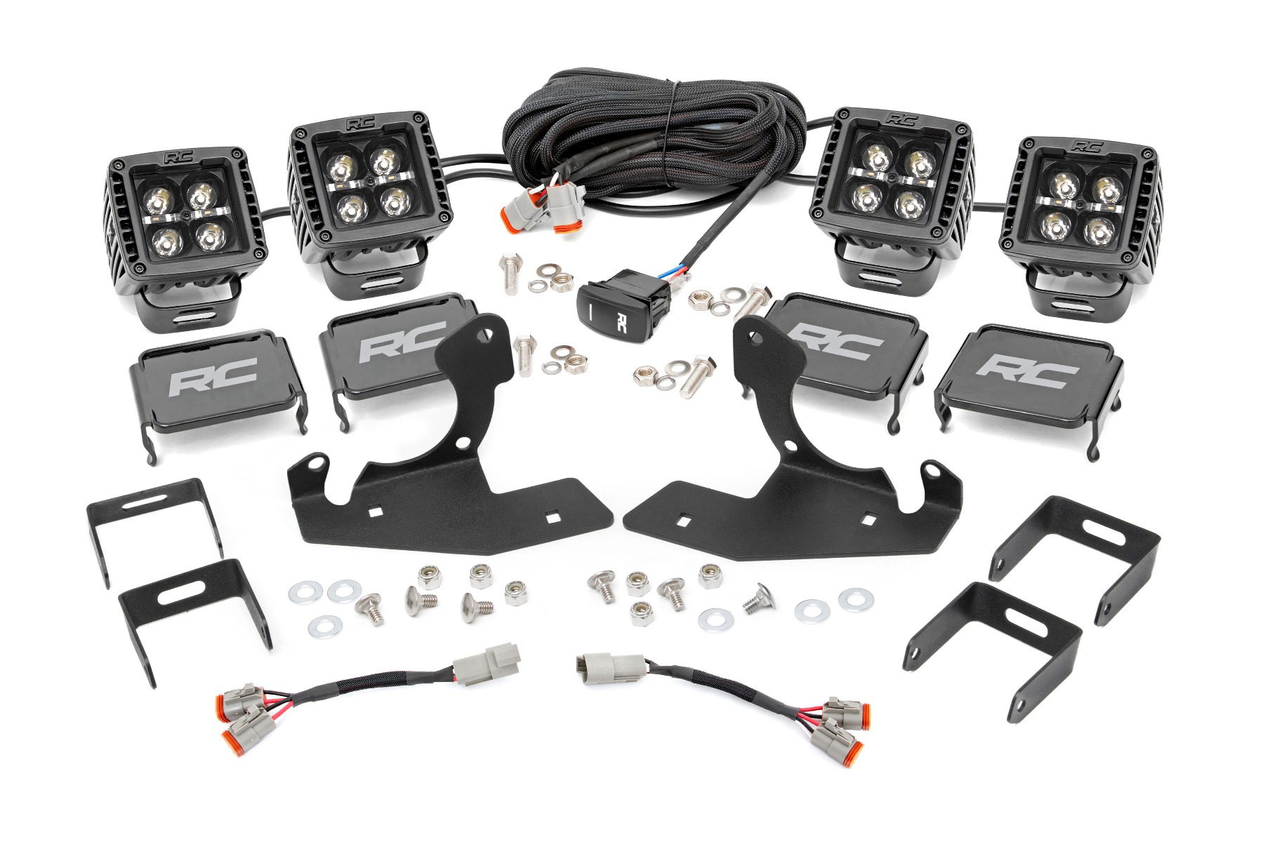 Rough Country 2-Inch Black Series LED Fog Light Kit for Silverado HD