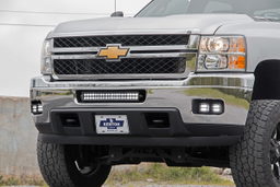 Amber DRL LED Fog Light Kit for 2011-2014 Silverado 2500/3500 HD, view 3, Rough Country 70628DRLA