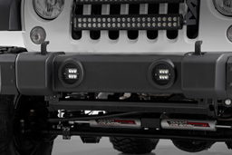 2-Inch Black Series LED Fog Light Kit for Jeep Wrangler (2010-2017), view 2, Rough Country 70630