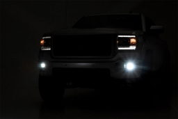 2-Inch Black Series LED Fog Light Kit for GMC Sierra 1500, view 3, Rough Country 70689