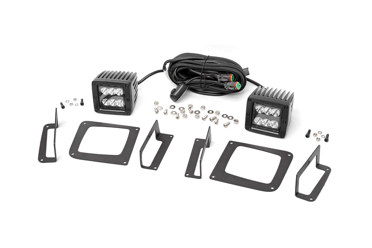 2-Inch Black Series LED Fog Light Kit for GMC Sierra 1500, Rough Country 70689