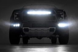 Black Series LED Fog Light Kit for 2017-2020 F-150 Raptor 4WD, view 4, Rough Country 70700DRLA