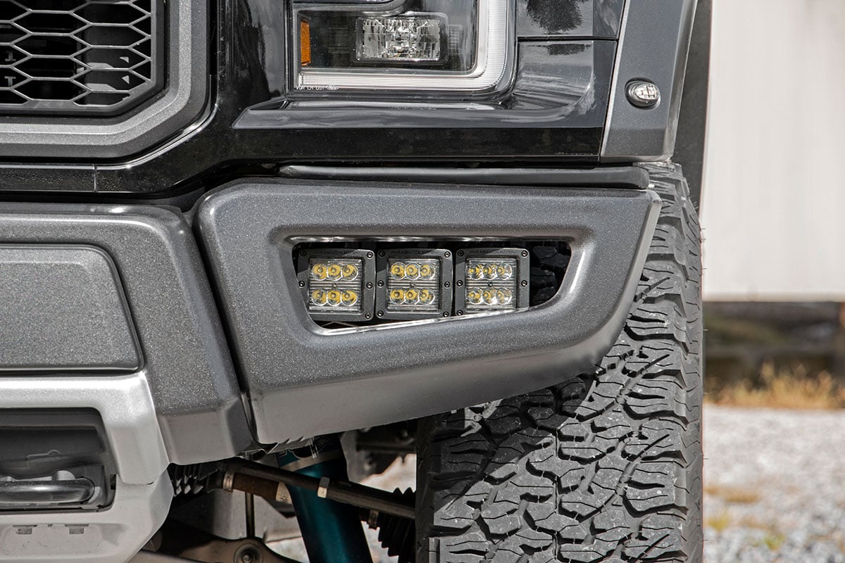 Rough Country Black Series LED Fog Light Kit for 2017-2020 F-150 Raptor 4WD