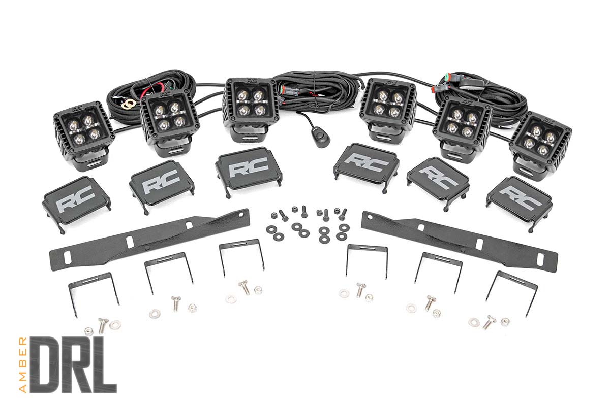 Black Series LED Fog Light Kit for 2017-2020 F-150 Raptor 4WD, Rough Country 70700DRLA