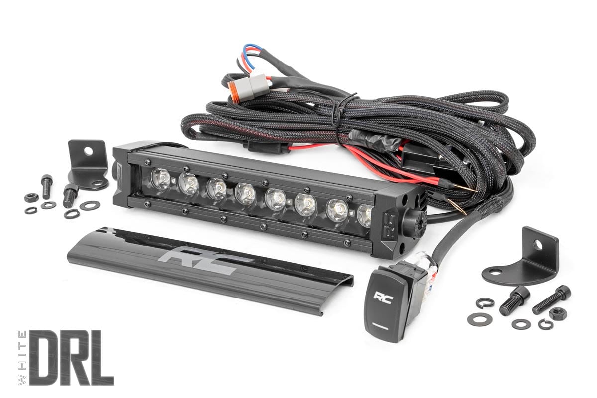 Rough Country 8-Inch Black Series LED Light Bar with Daytime Running LEDs