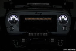 8-Inch Black Series LED Light Bar with Amber DRL, view 4, Rough Country 70718BLDRLA