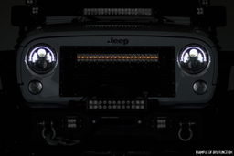 20-Inch Black Series LED Light Bar with Amber DRL, view 3, Rough Country 70720BLDRLA