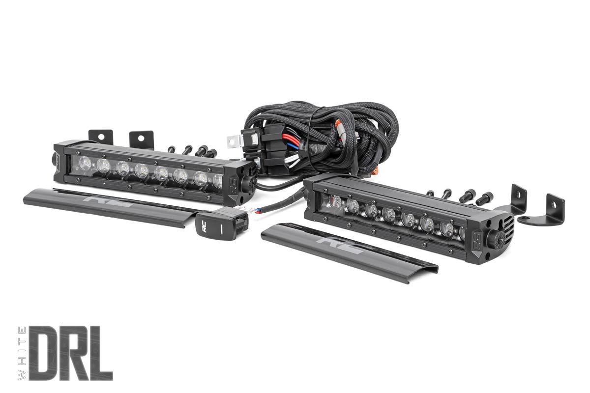 Rough Country 8-Inch Black Series LED Light Bar with Daytime Running LEDs