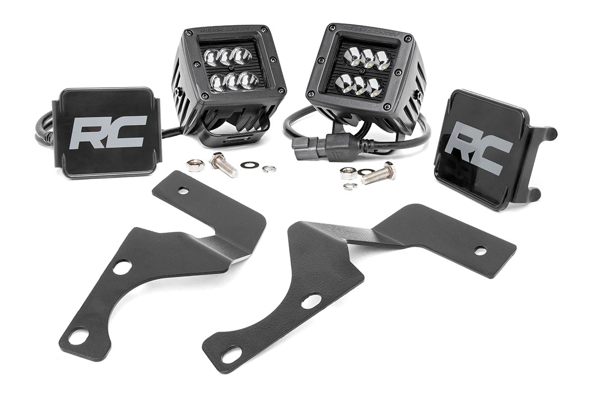 Rough Country 2-Inch Black Series LED Ditch Light Kit for 2010–2024 Toyota 4Runner