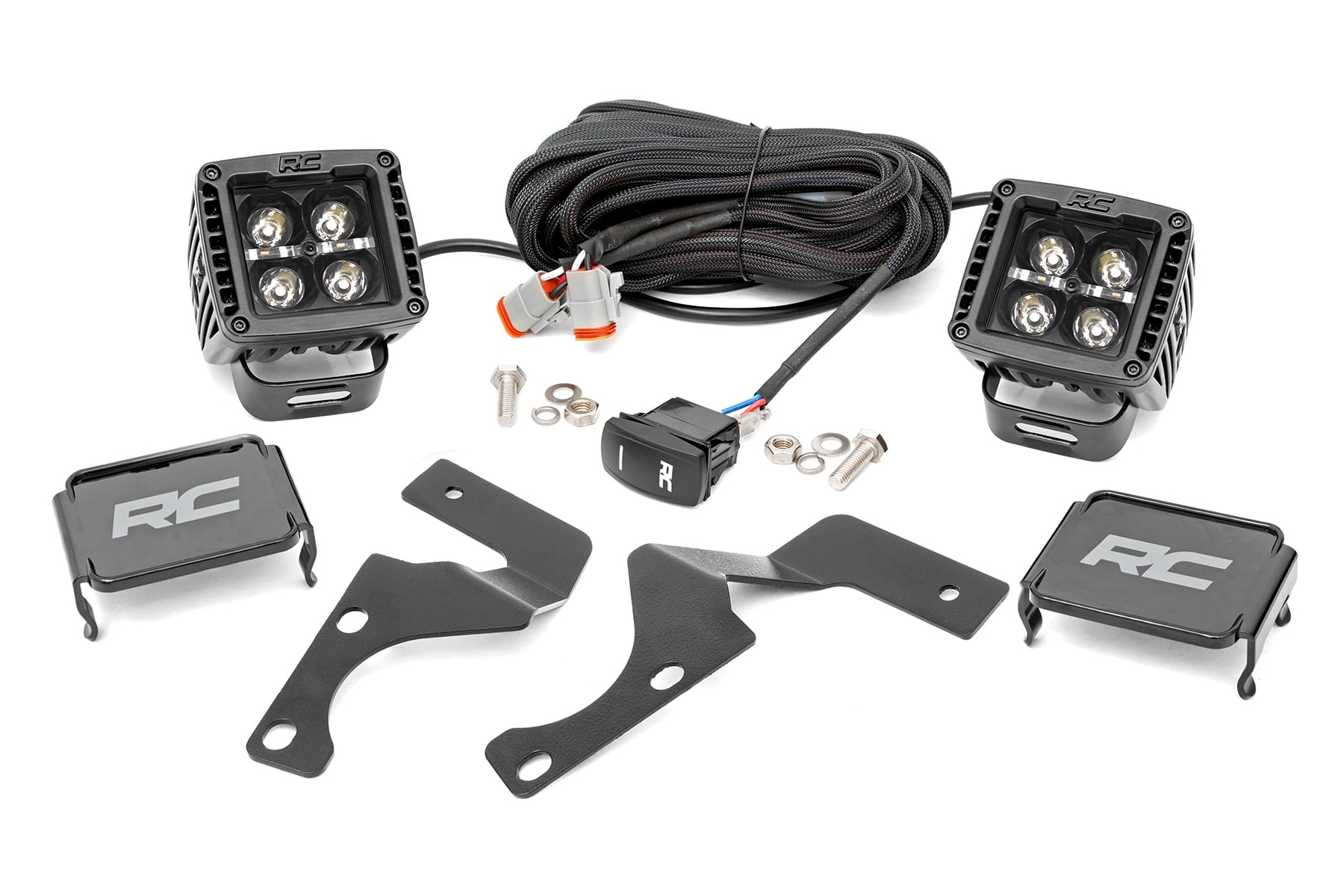 Rough Country 2-Inch Black Series LED Ditch Light Kit for 2010-2024 4Runner