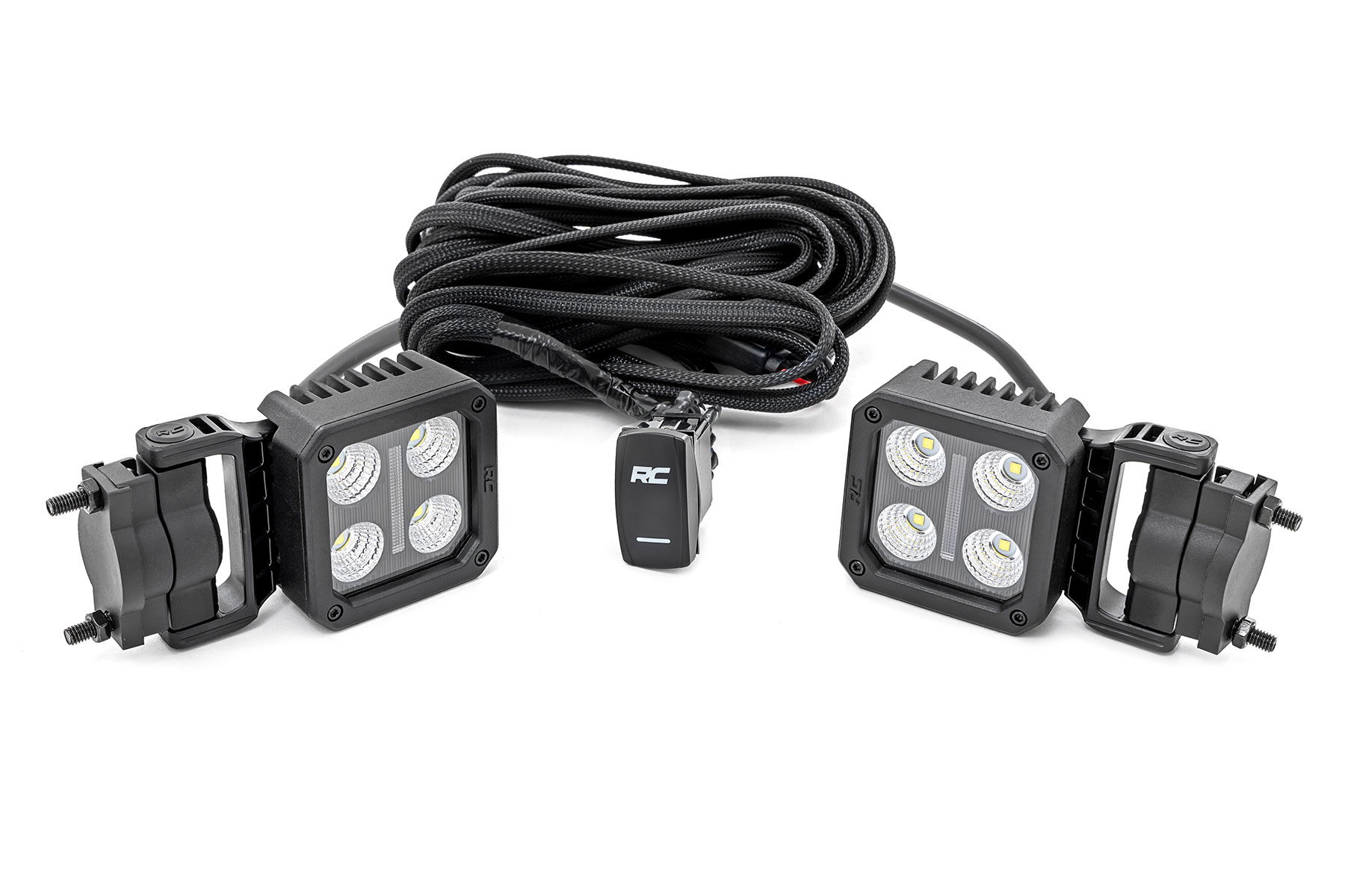 Rough Country 3600-Lumen Flood LED Light Pair with Amber DRL