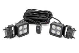 3600-Lumen Flood LED Light Pair with Amber DRL, Rough Country 70802