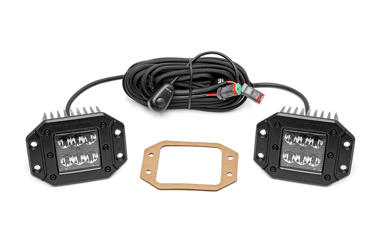 Rough Country 2-Inch Black Series LED Light Pods — 4800 Lumens