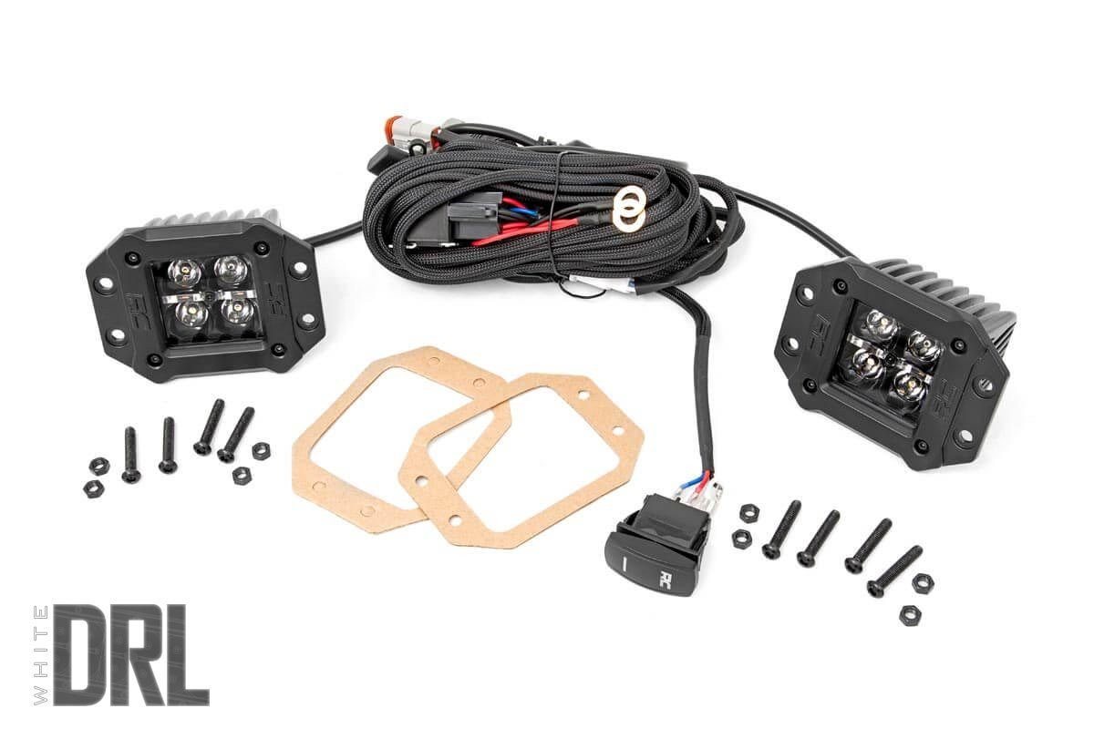 Rough Country 2-Inch Black Series LED Light Pods with DRL