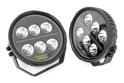 Black Series Halo LED Light Pair — 14,040 Lumen Combo Beam, view 3, Rough Country 70805B