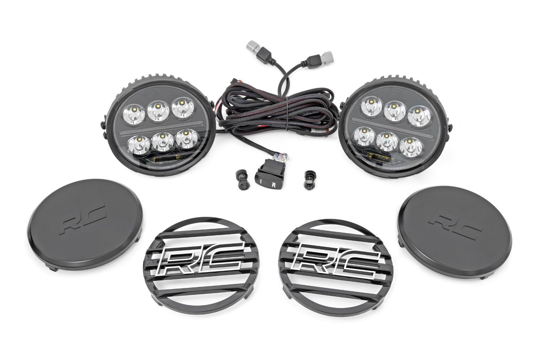 Rough Country Black Series Halo LED Light Pair — 14,040 Lumen Combo Beam