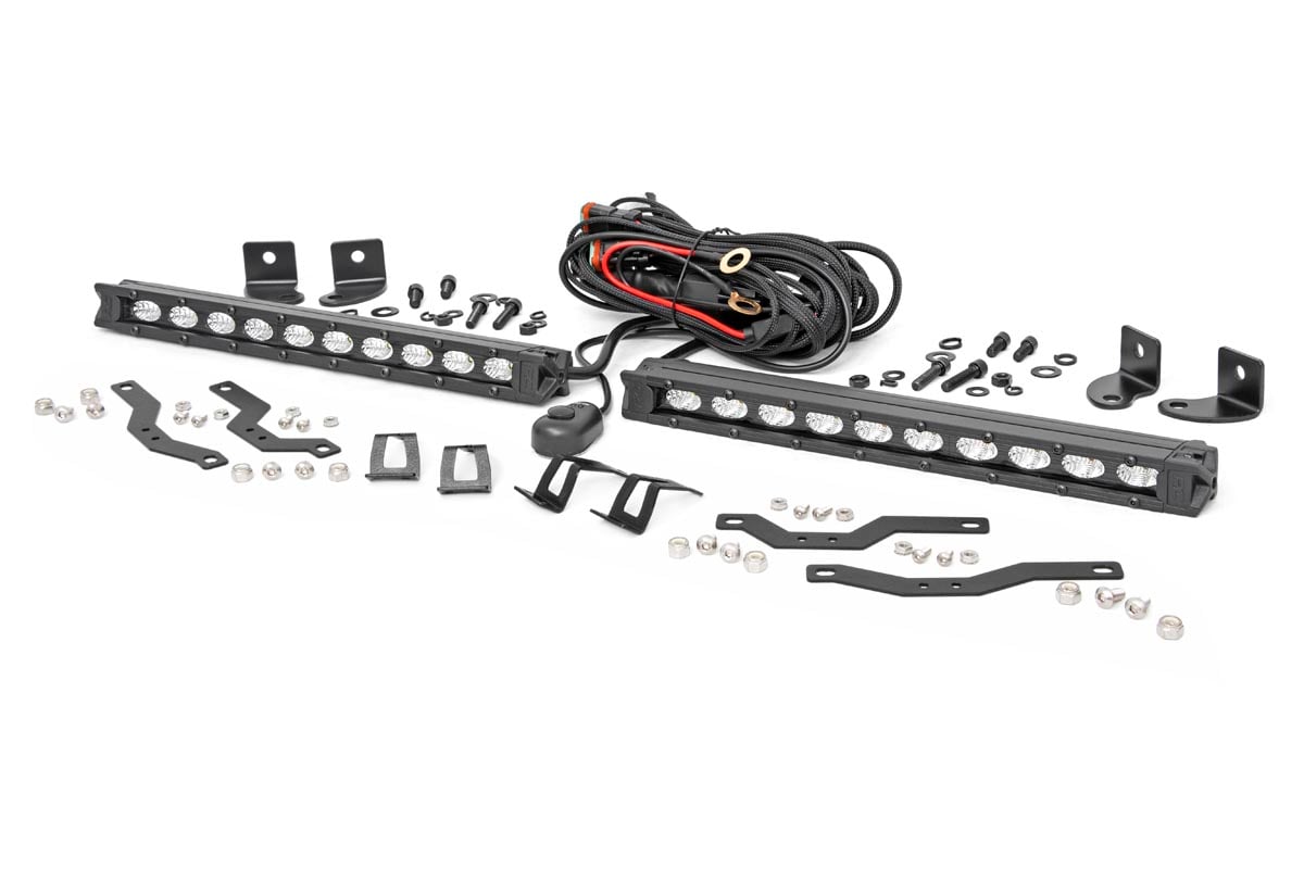 Rough Country Dual 10-Inch Black Series LED Grille Kit for F-150