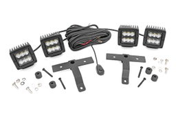 Quad Cube Light Kit for Jeep Wrangler 4WD (2018-2025), Rough Country 70822