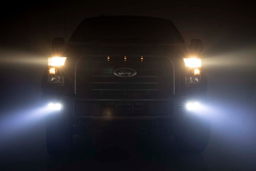 Dual 2-Inch Black Series LED Fog Light Kit for F-150 (2015–2017), view 3, Rough Country 70831
