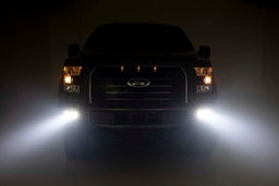 Dual 2-Inch Black Series LED Fog Light Kit for F-150 (2015–2017), view 4, Rough Country 70831