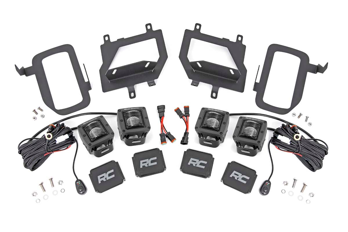 Rough Country Dual 2-Inch Black Series LED Fog Light Kit for F-150
