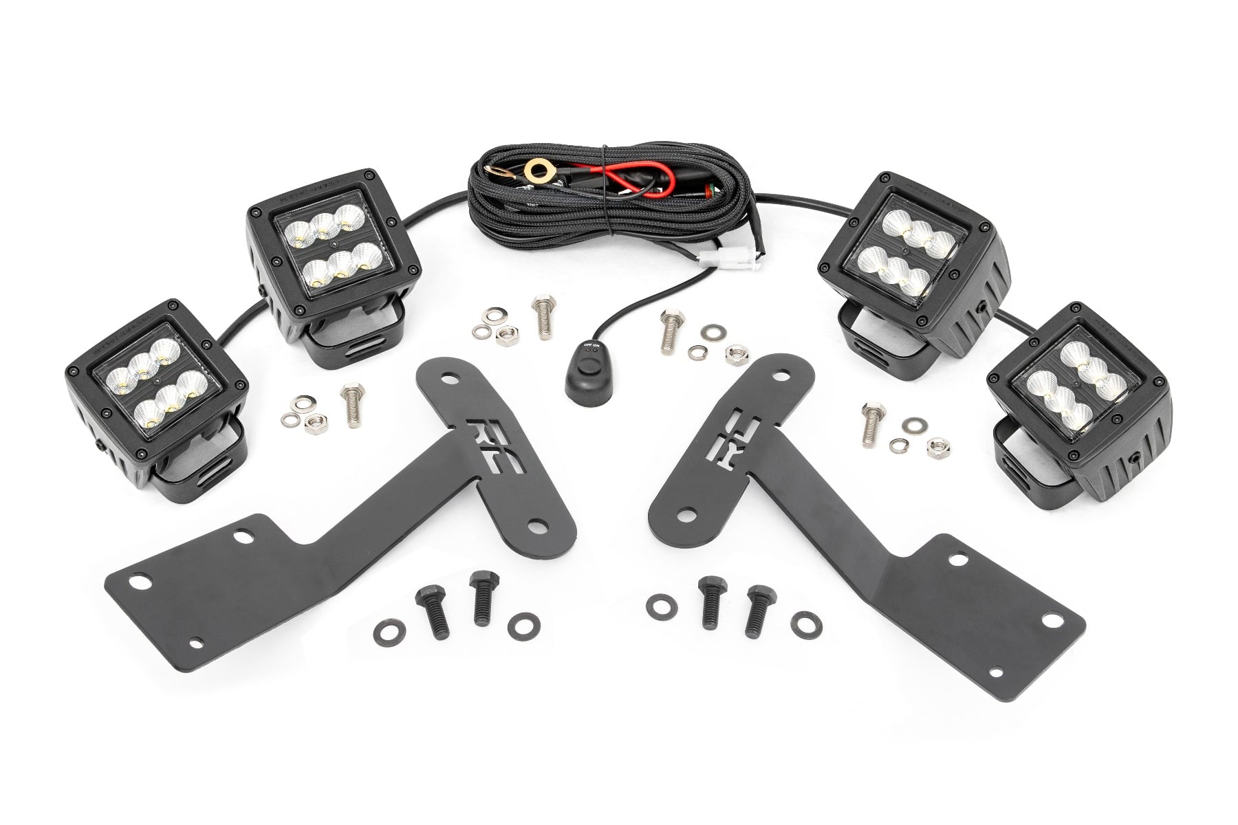 Rough Country Ditch Light Kit with 2-Inch Black Series Pods for Tundra