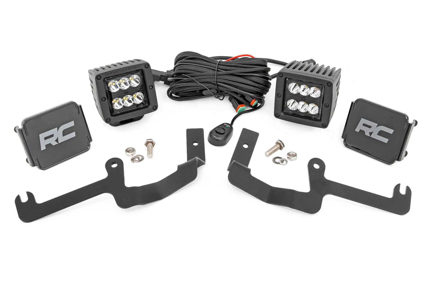 Black Series LED Ditch Light Kit for Silverado 1500 (2019–2025), Rough Country 70841
