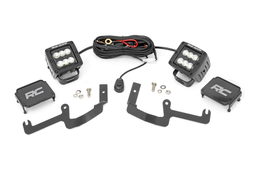 2-Inch Black Series Flood LED Ditch Light Kit for Silverado 1500, Rough Country 70842