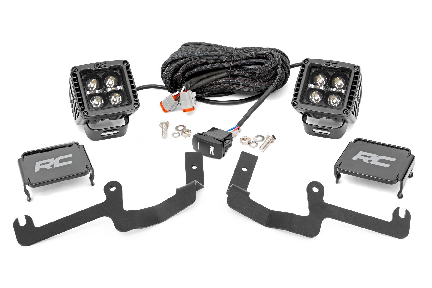 Rough Country 2-Inch Black Series Ditch Light Kit for Silverado 1500