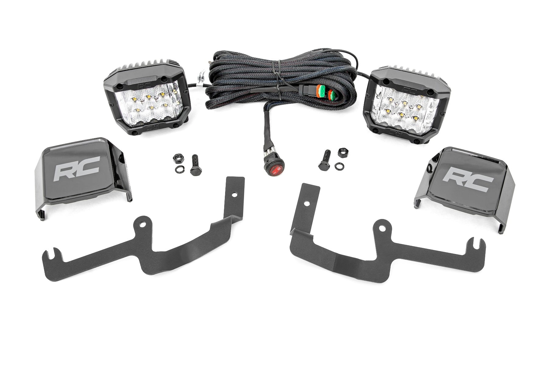 Rough Country Chrome Series 3-Inch LED Ditch Light Kit for Silverado 1500